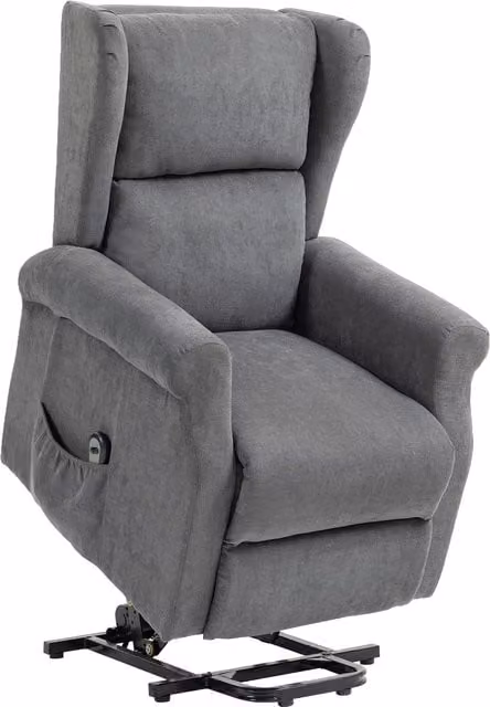 HOMCOM Power Lift Recliner Armchair in Charcoal Grey with Remote Control and Fabric Finish