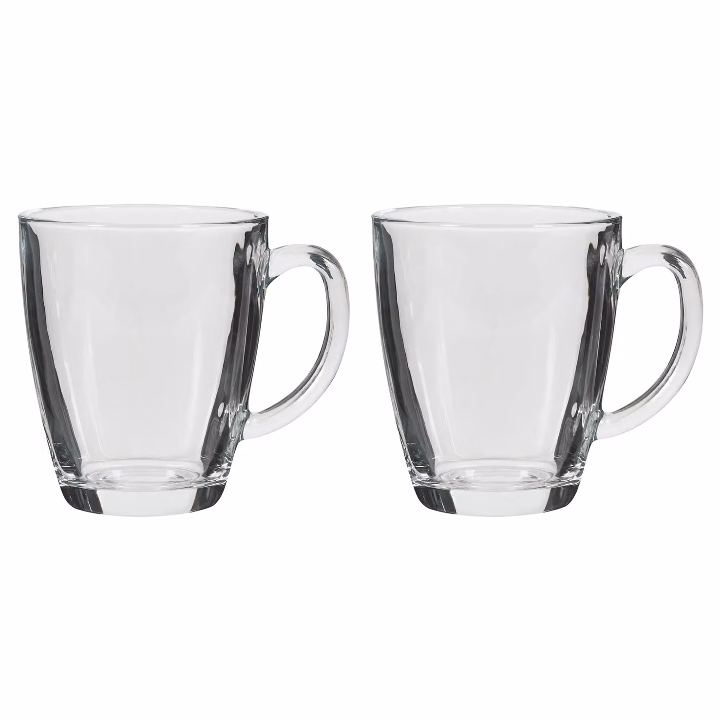 Dibor Set of 2 Transparent Glass Coffee Mugs, 360 ml per mug – 2