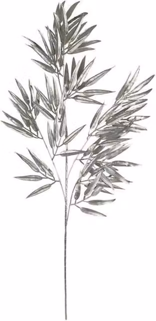 KDMD Silver Metallic Bamboo Leaf Stem, 3 Pack, 100 cm