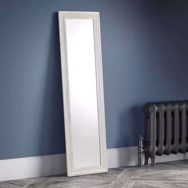 Julian Bowen Allegro Classic Rectangular Wall Dress Mirror in White