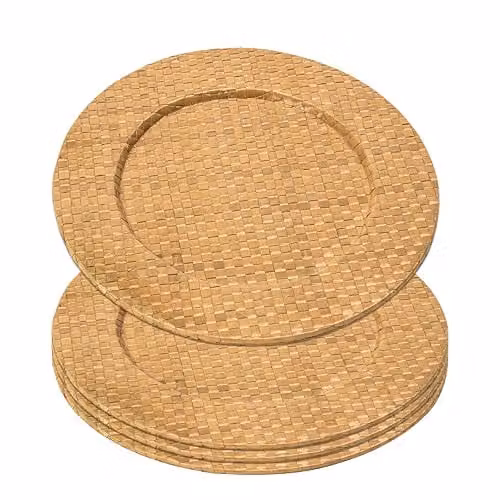 Orsina Pandanus Charger Plate in Beige and Sand