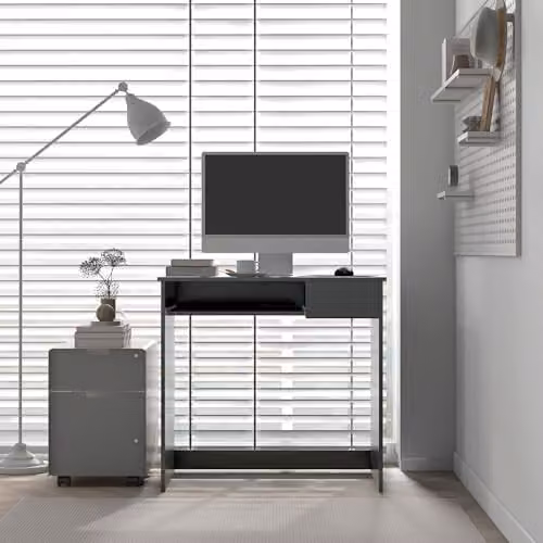 HOMCOM Modern Compact Computer Desk in Grey, W/D/H: 80 x 45 x 75 cm – 7