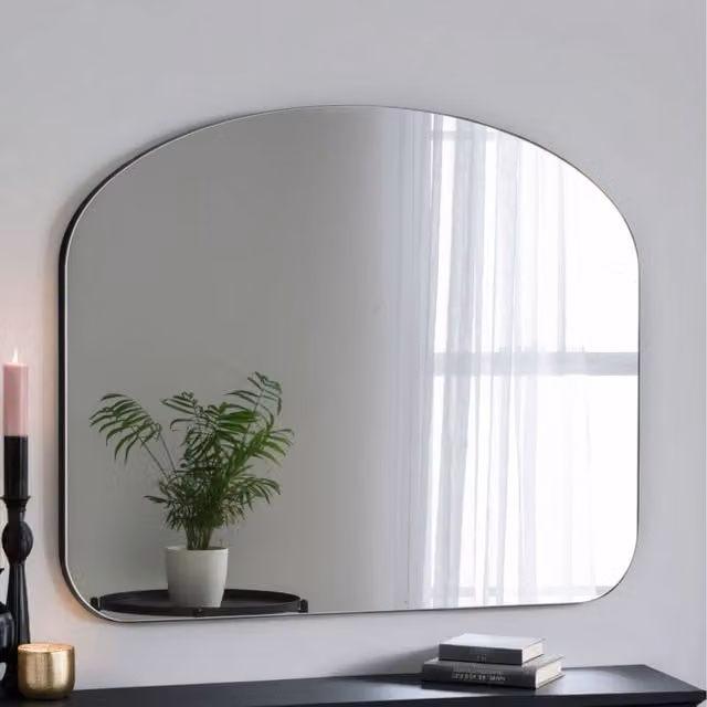 Yearn Soho Curved Arch Overmantle Wall Mirror in Black