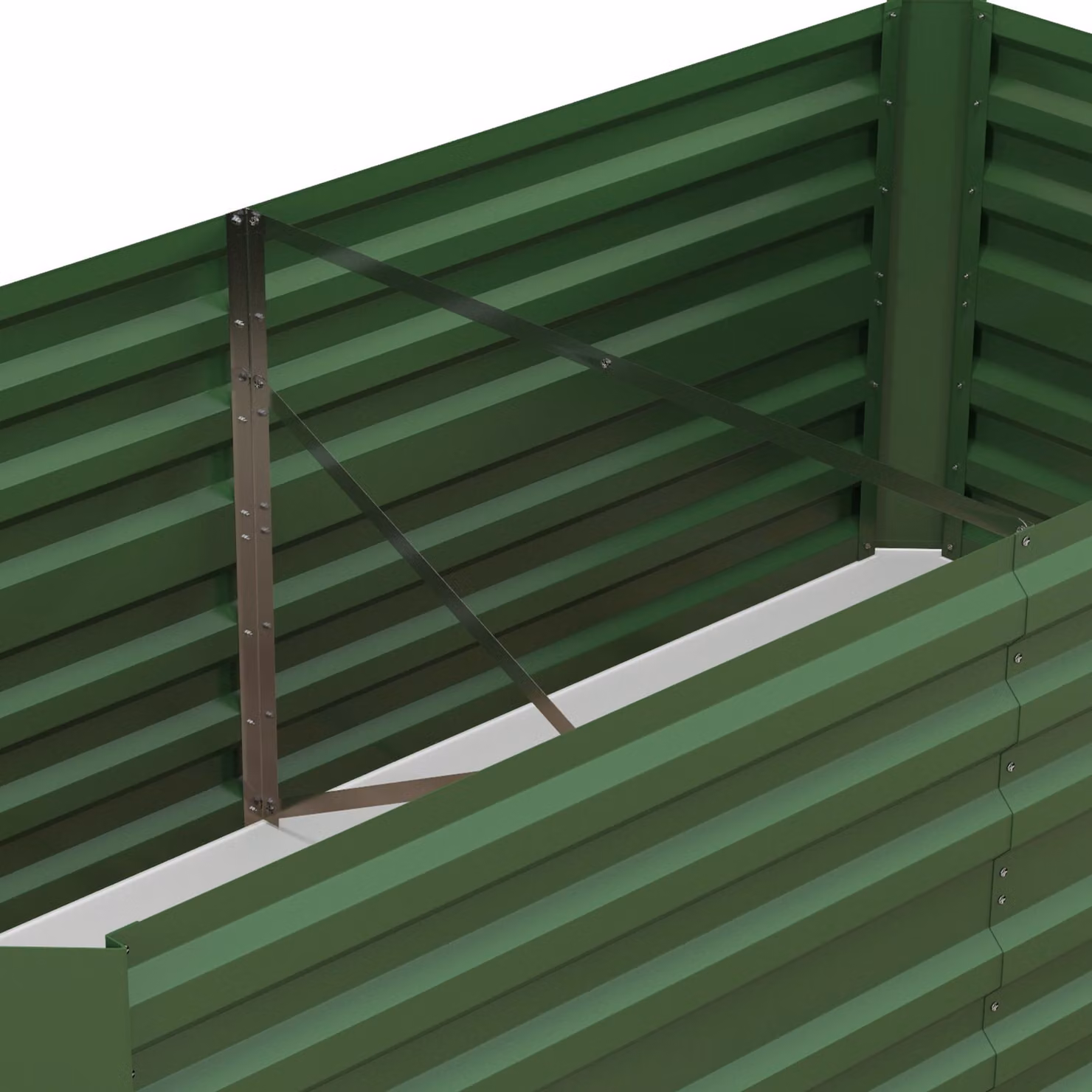 Outsunny Set of 2 Galvanised Steel Raised Garden Beds in Green, W/D/H: 90 x 90 x 59 cm – 7