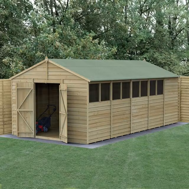 Forest Garden 4LIFE Apex Shed in Brown with Window and Floor