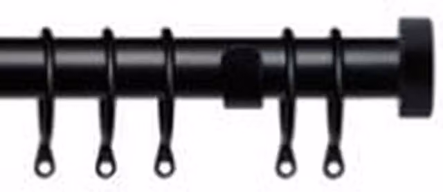 NewEdgeBlinds Black Metal Stud End Curtain Pole Set, Width: 120 cm