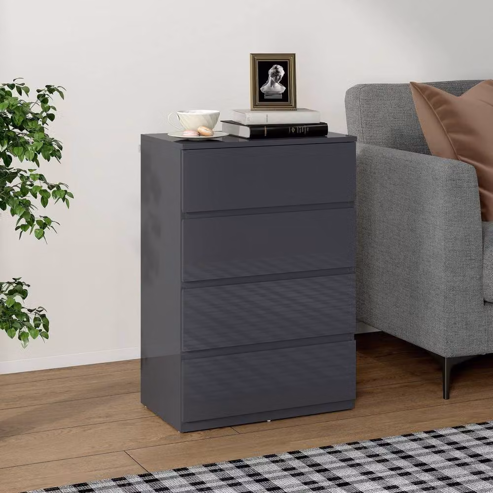 Wyld Haus Recota High Gloss Grey 4 Drawer Storage Chest with Soft Close Drawers – 3