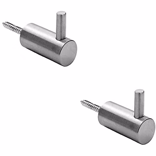 Loops 2 Pack Brushed Silver Stainless Steel Wall Hooks with Concealed Fixing