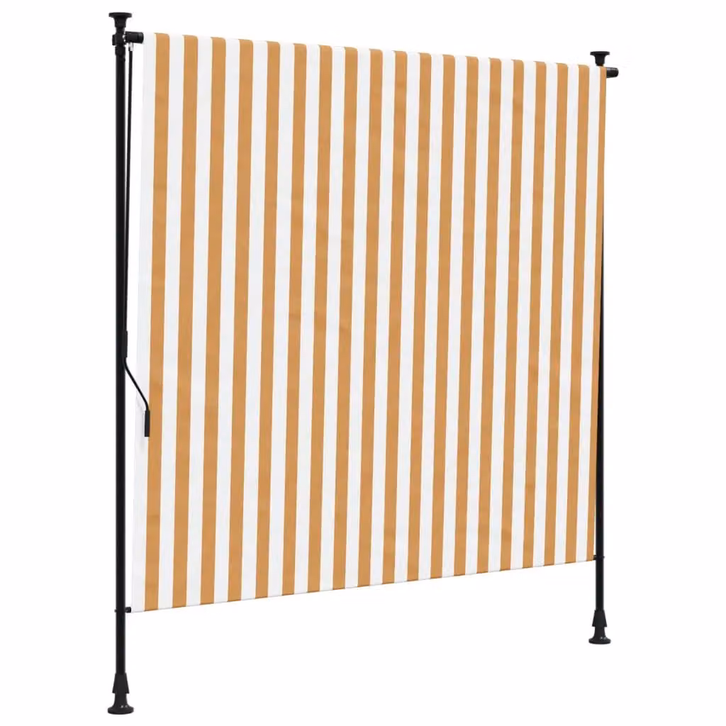 Berkfield Home Outdoor Roller Blind in Orange and White, W: 150 cm, H: 270 cm – 2