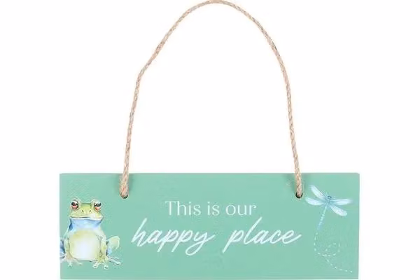 KDMD This Is Our Happy Place Rustic Wood Hanging Sign in Light Green – 2