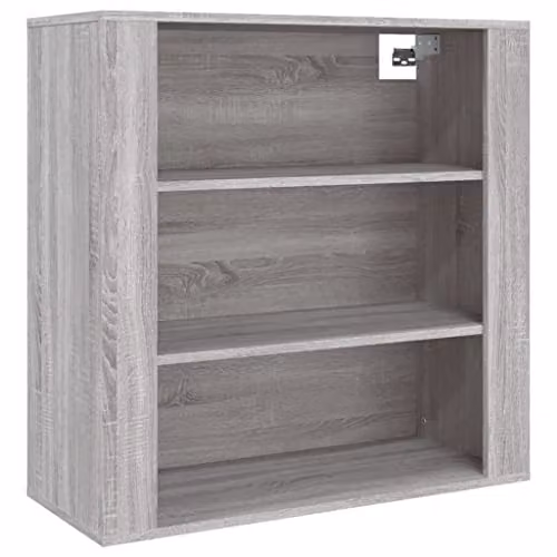 vidaXL Modern Wall Mounted Grey Cabinet with Hinged Doors and Internal Shelves, W/D/H: 80 x 33 x 80 cm – 2