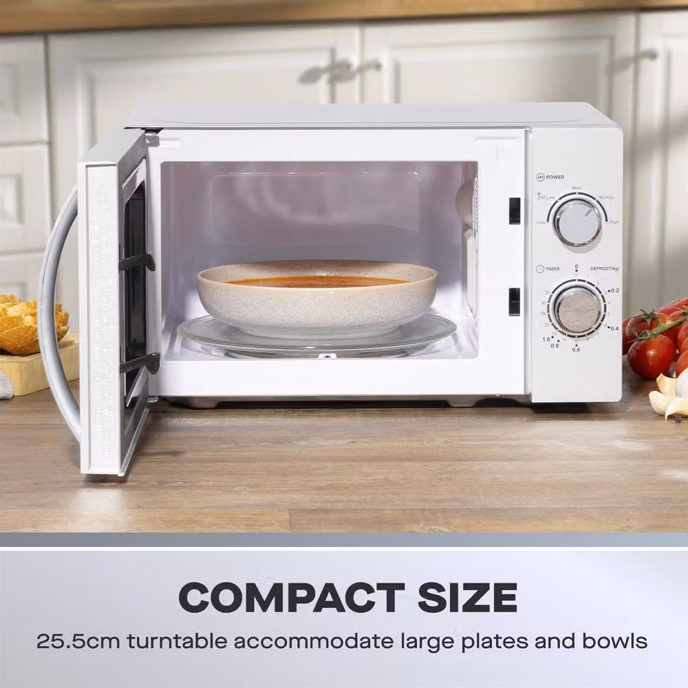 Daewoo 20L 800W Solo Countertop Microwave in Silver – 4