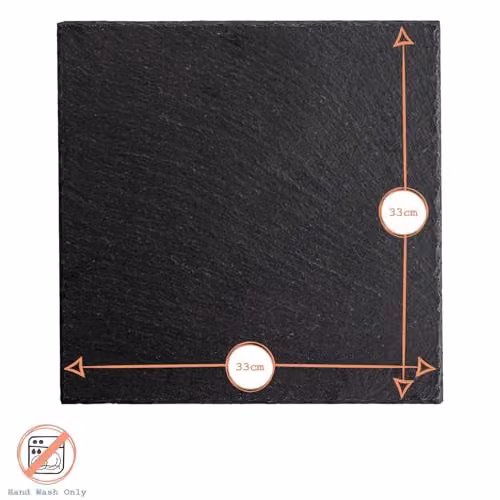 Argon Tableware Square Slate Serving Platter, Black or Grey, 33 cm – 4