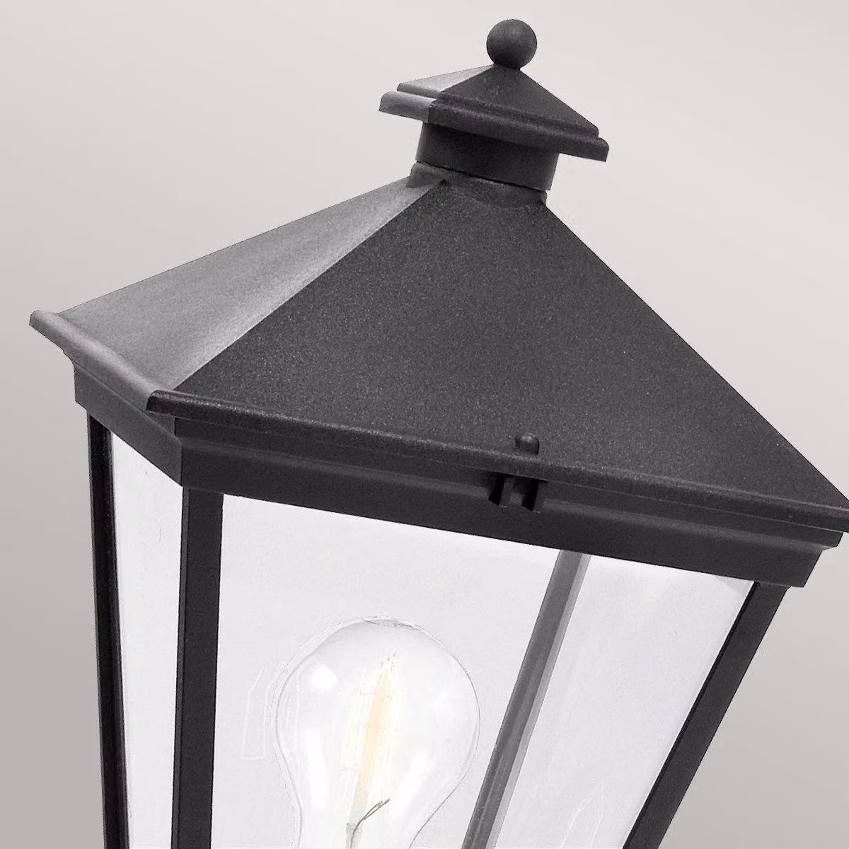 Netlighting Turin Outdoor Pedestal Lantern in Black with E27 Bulb Holder – 2