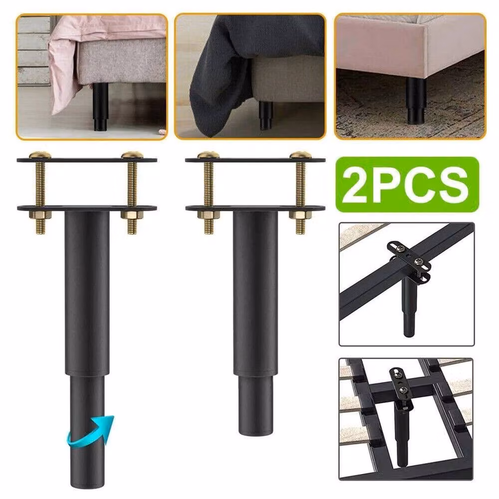 PAWNORA Black Metal Bed Centre Frame Slat Support Leg – 3