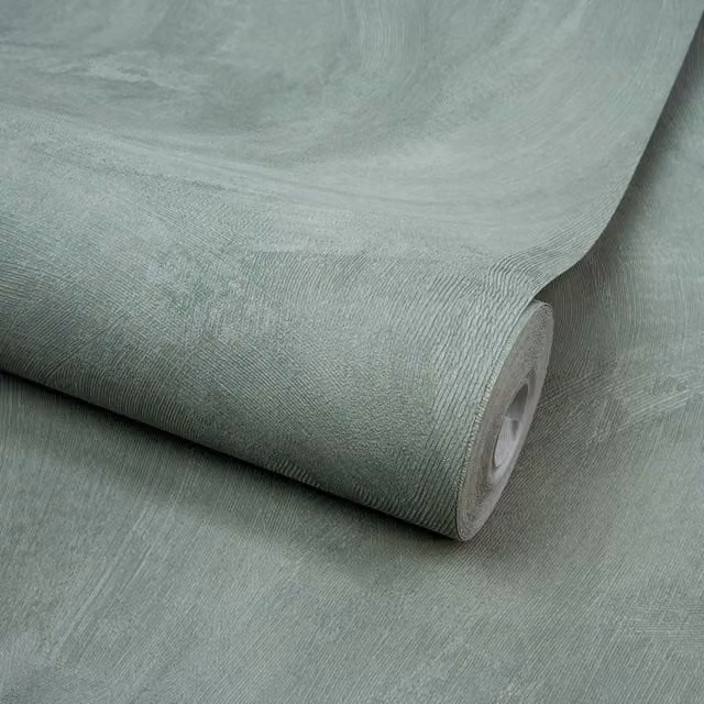 Grandeco Serra Rustic Limewash Chalk Paint Plaster Effect Textured Wallpaper in Blue