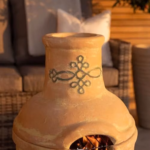Charles Bentley Terracotta Clay Chiminea BBQ Grill, Height: 75 cm, Width: 35 cm – 2