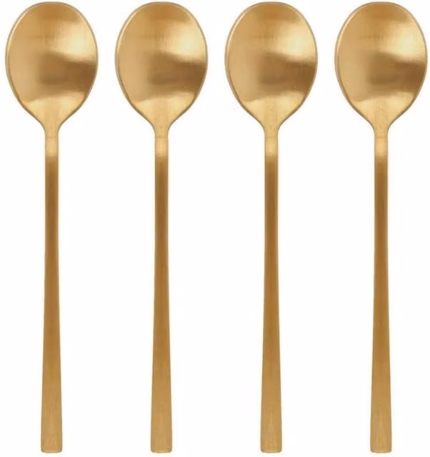Havendro Gold Coated Stainless Steel Teaspoon Set of 4, Length: 14.5 cm – 1