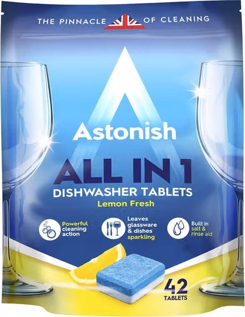 Astonish All in 1 Dishwasher Tablets, Pack of 42, Multicolour