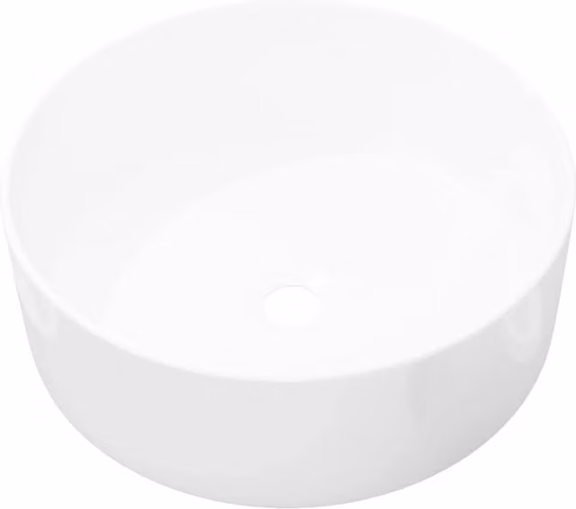 Berkfield Home Round Ceramic Basin in White, W/D/H: 40 x 15 x 15 cm – 1