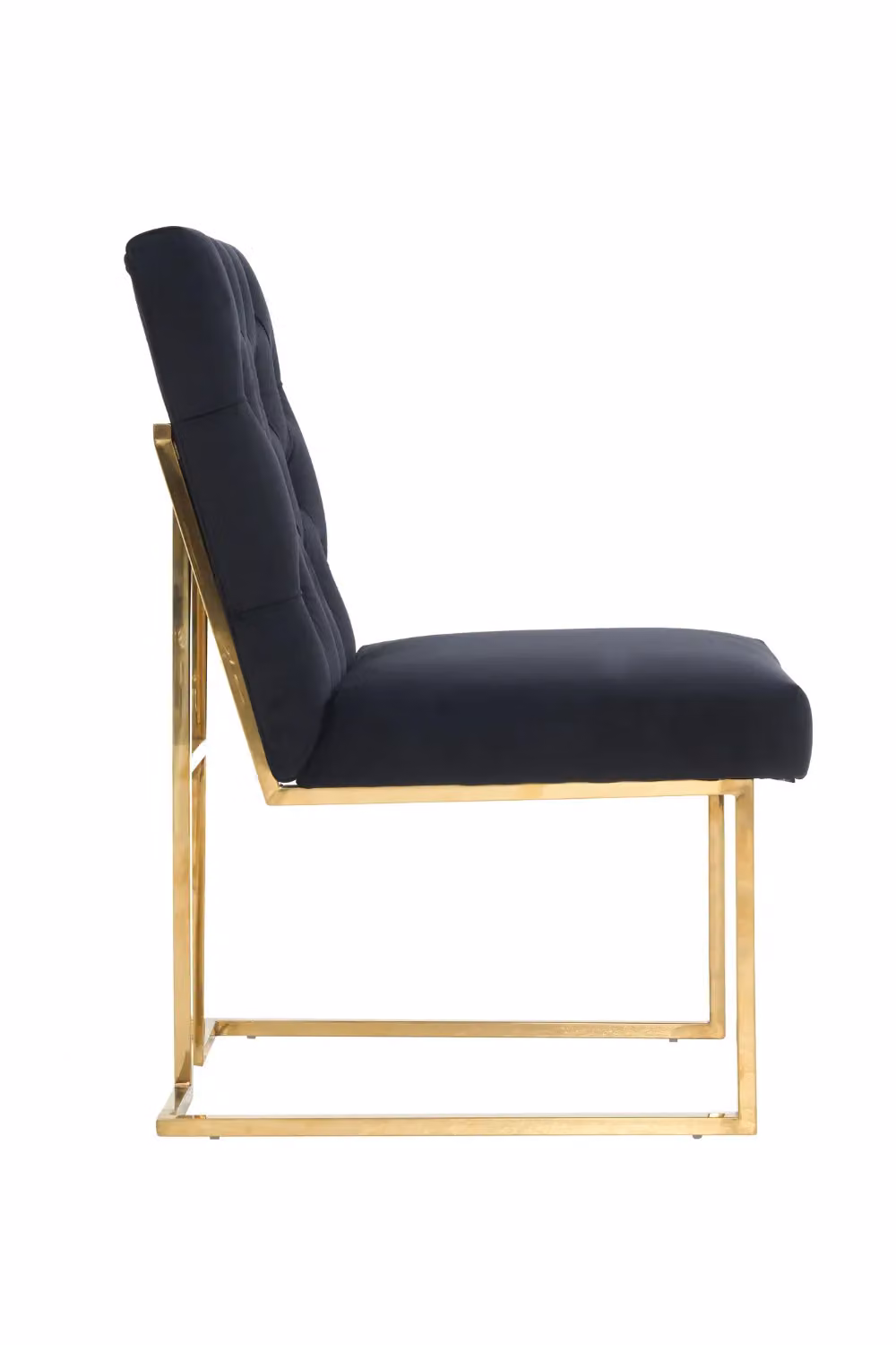 Life Interiors Siena Luxury Tufted Velvet Dining Chair with Gold Frame in Black – 3
