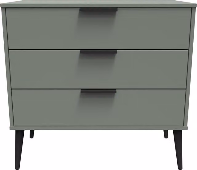 Ready Assembled 2 U Fuji 3 Drawer Chest in Pale Green