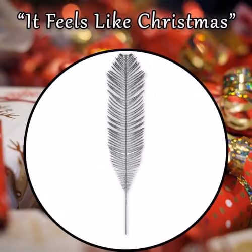 VFM e-Store Silver Glitter Fern Christmas Tree Ornament, 58 cm – 7