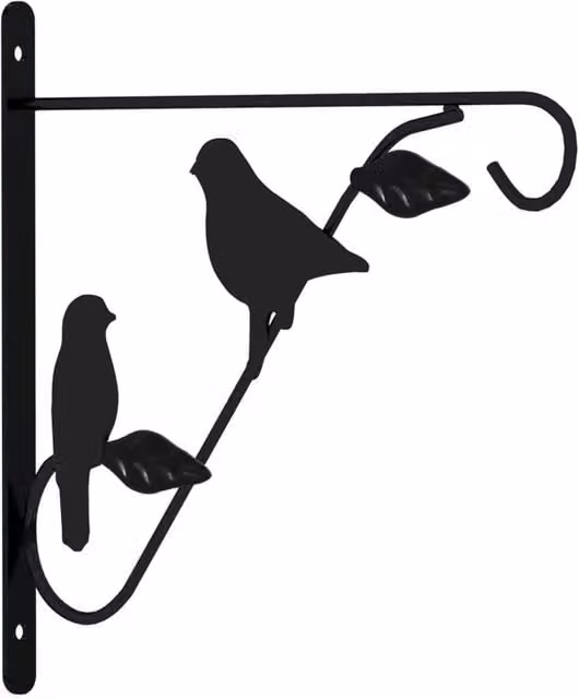Berkfield Home Hanging Basket Brackets with Planters, 4 Pack, Black Steel – 1