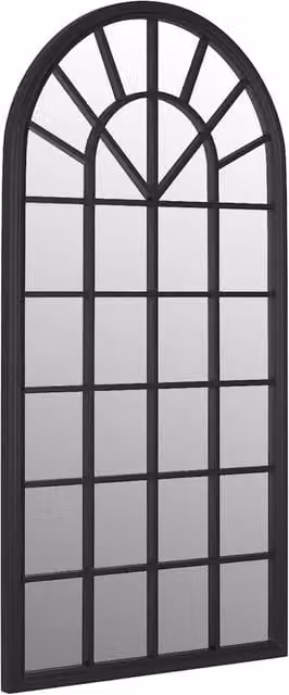 Berkfield Home Rectangular Wall Mirror in Black Metal and Glass, W: 90 cm, H: 45 cm, D: 45 cm