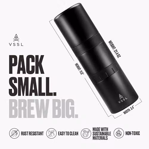 VSSL Nest Pour-Over Coffee Kit with Two Double Wall Insulated Mugs in Black – 2