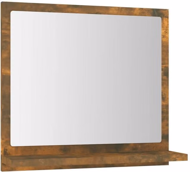 Berkfield Home Smoked Oak Bathroom Mirror, Brown, W/D/H: 40 x 10.5 x 37 cm – 1