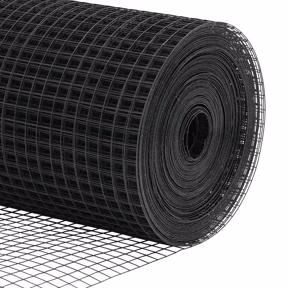Berkfield Home Grey Powder-Coated Steel Welded Wire Fence with 7 Round In-Ground Posts, W: 10 m, H: 1.5 m – 6