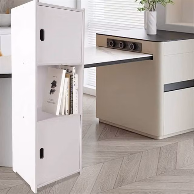 Nordara White Waterproof Freestanding Bathroom Storage Cabinet with Hinged Doors and Internal Shelves, W: 90 cm, H: 65 cm