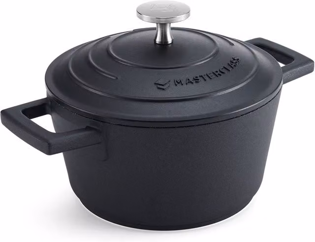 MasterClass Cast Aluminium Black Casserole Dish, 1.4l