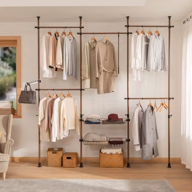 SoBuy Adjustable Wardrobe Organizer in Brown