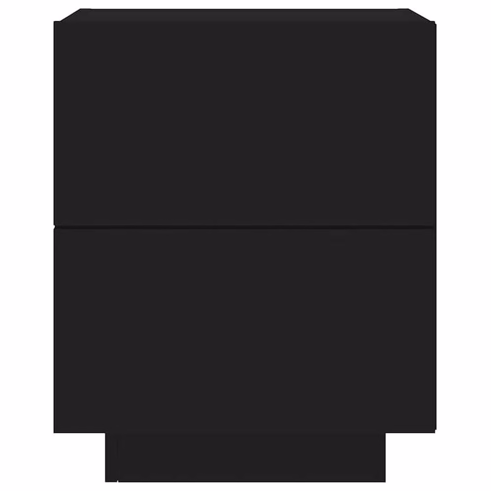 Berkfield Home Set of 2 Modern Black Matt Bedside Cabinets with Integrated LED Lighting and MDF Construction – 4