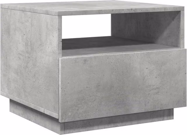 Berkfield Home Modern Coffee Table with LED Lights in Concrete Grey, W/D/H: 50 x 49 x 40 cm – 1