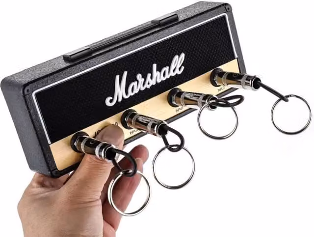 Kelvenix Wall Mounted Metal Guitar Key Holder Rack with Keychain Hooks in Multicolour, W: 190 cm, H: 35 cm, D: 35 cm