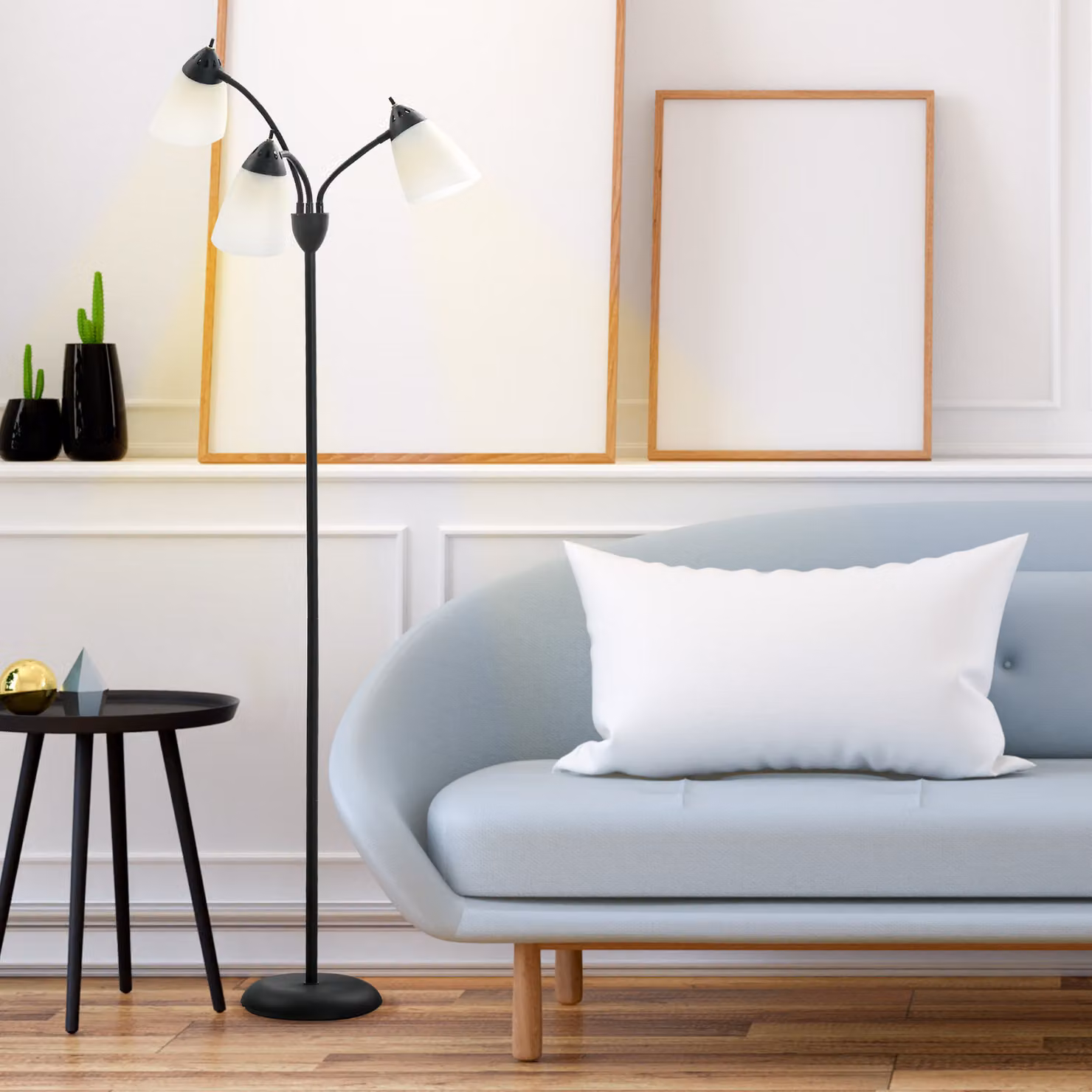 HOMCOM Arc Illuminator Adjustable Industrial Black Metal Floor Lamp for Bedroom and Living Room H 155 cm x W 22.5 cm x D 22.5 cm – 7