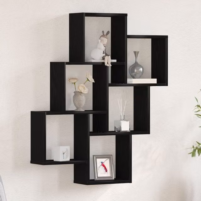 Berkfield Home Black Oak Wall Cabinet, W/D/H: 78 x 15 x 92 cm