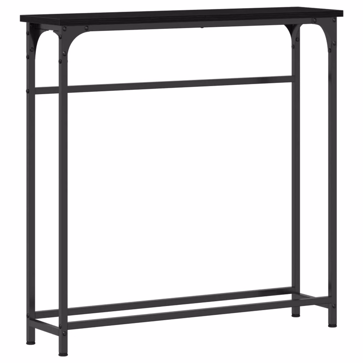 Berkfield Home Black Oak Console Table with Metal Frame and MDF Top – 2