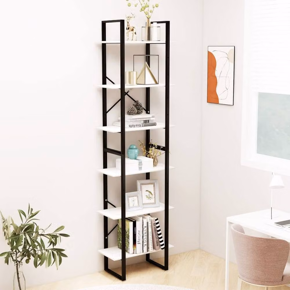 Berkfield Home White Solid Wood Pine Storage Shelf, W/D/H: 60 x 30 x 210 cm