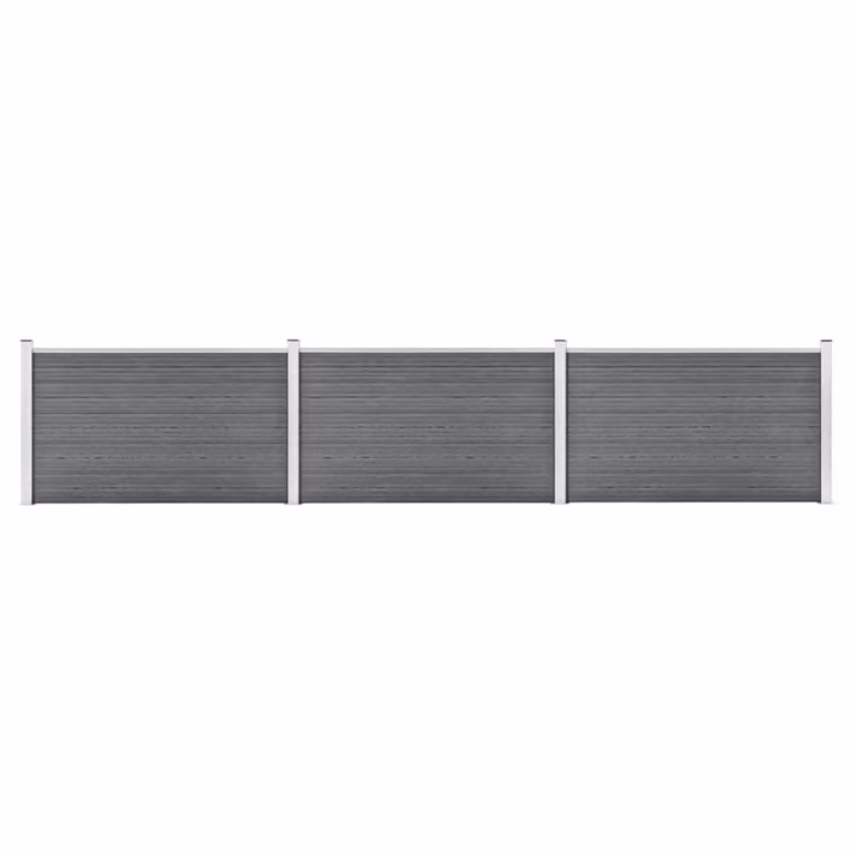 Berkfield Home Durable WPC Garden Fence, Grey, W: 526 cm, H: 106 cm