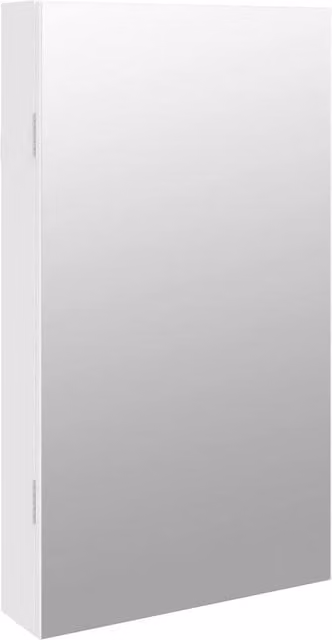 Berkfield Home White Wall Mounted Mirror Jewellery Cabinet with Integrated LED Lighting