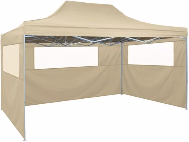 Berkfield Home Professional Folding Party Tent with 3 Sidewalls, W: 4 m, D: 3 m, Steel and PVC, Beige