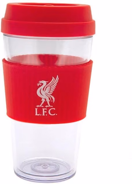 Liverpool FC Crest Travel Mug with Lid, Red and Transparent, 400 ml – 1