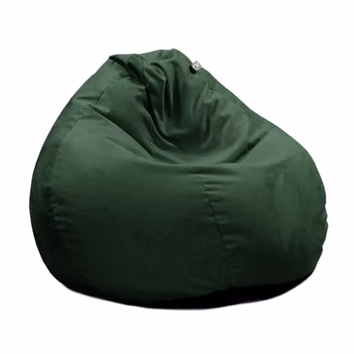 rucomfy Adult Slouchbag Beanbag Chair in Green Velvet, W/D/H: 110 x 80 x 80 cm