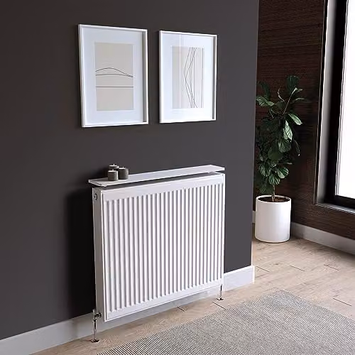 RBUK Matte White MDF Radiator Shelf, W: 90 cm, D: 15 cm, H: 18 cm – 2