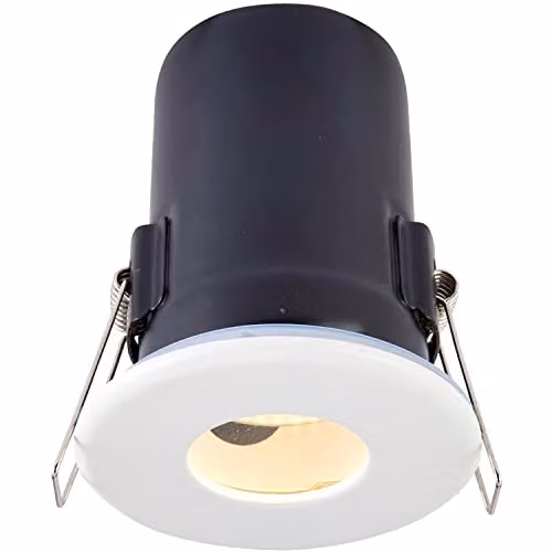 Loops Matt White Recessed Bathroom Downlight, IP65 Rated, Dimmable, Fits 73mm Hole – 2