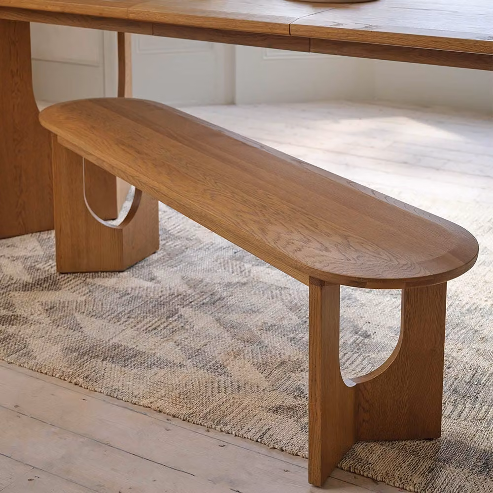 Atkin and Thyme Umi Modern Oak Dining Bench in Brown, W: 150 cm